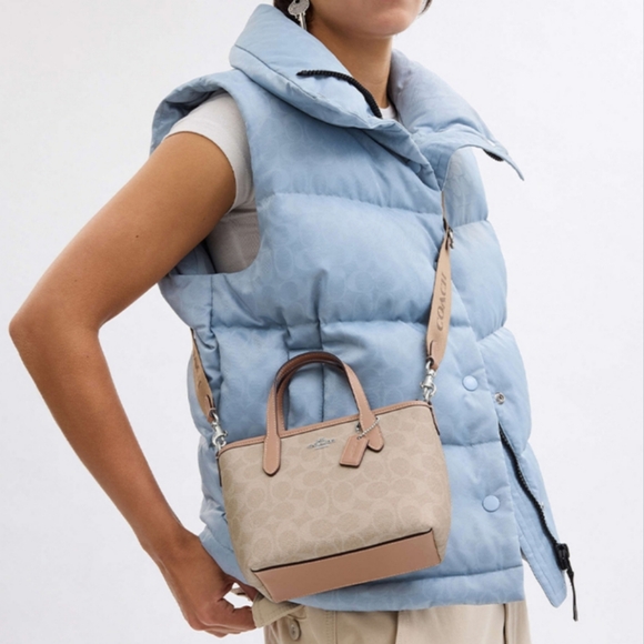 Coach Mini Tote Bag In Signature Canvas - Picture 4 of 9